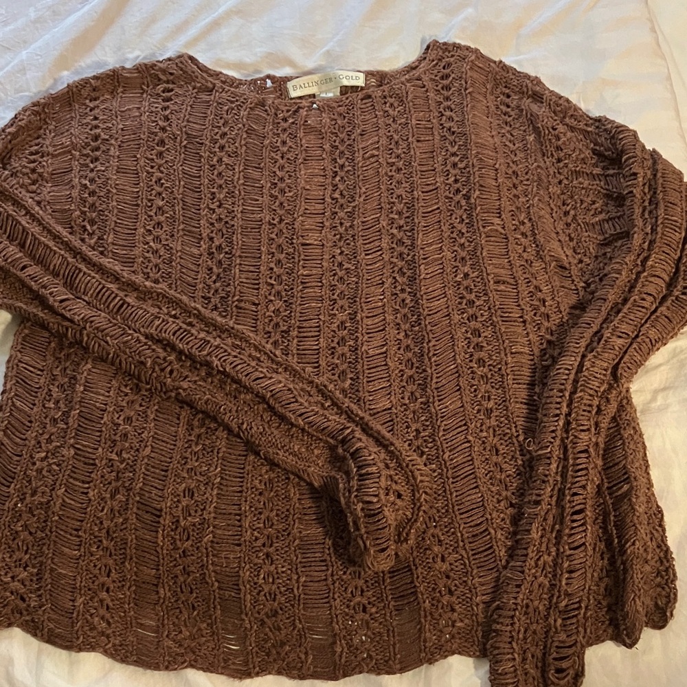 Daily Ritual Women's Textured Knit Sweater - Brown
